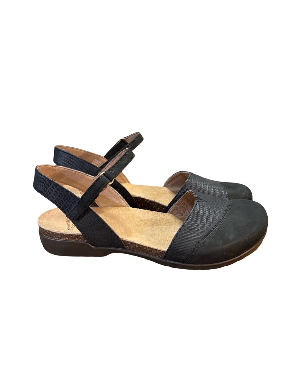 Dansko Rowan Black Leather Closed-Toe Sandals Women’s Size 8.5/9